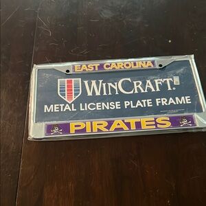 WinCraft East Carolina Pirates Metal License Plate Frame - Blue and Yellow